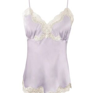 Silky Lavender Lace-Trimmed Chemise